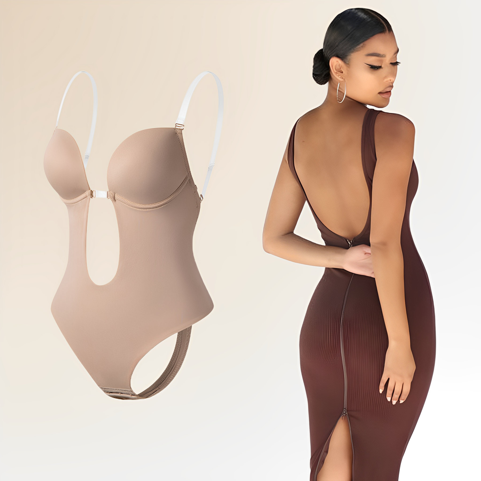 Women's Bodysuit with Invisible Back