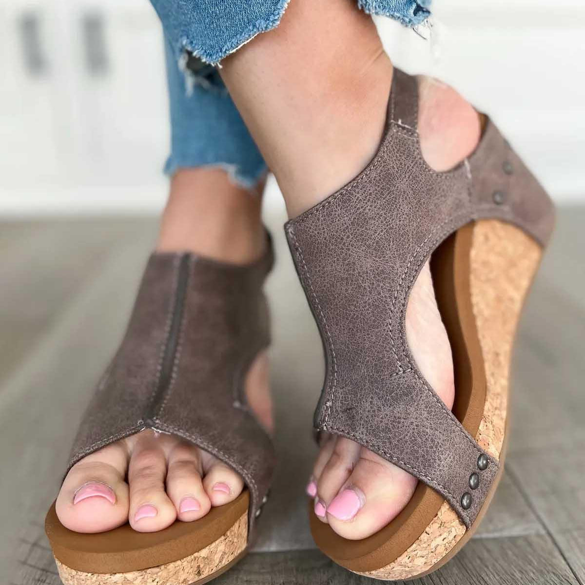 Sandalias de cuña ergonómicas cómodas para mujeres