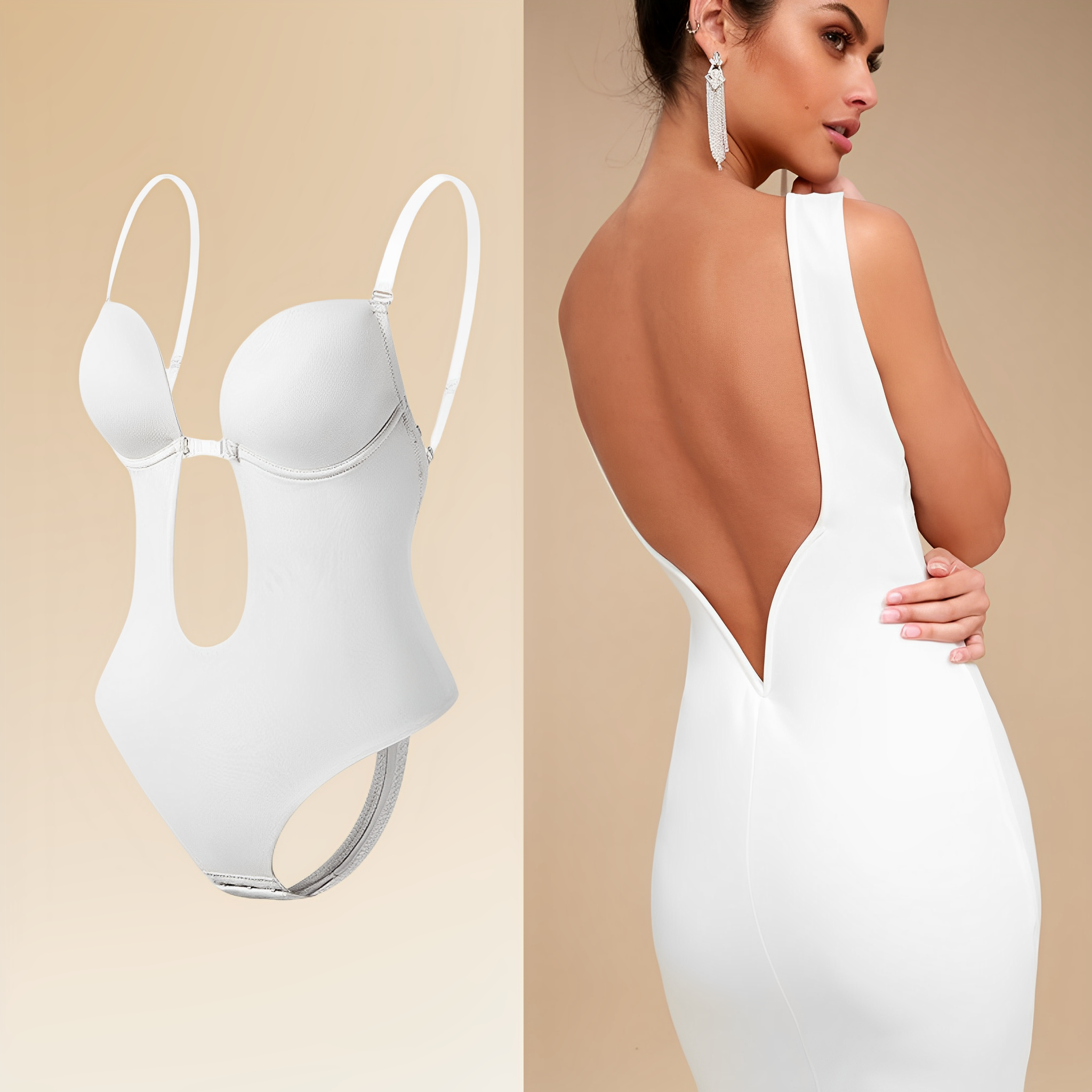Women's Bodysuit with Invisible Back