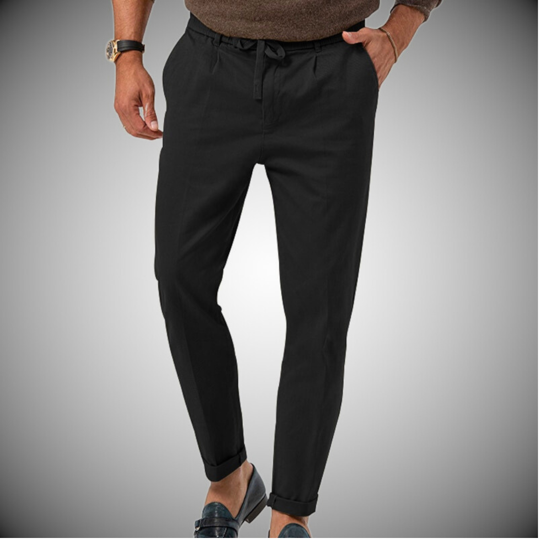 Pantalones de lino elegantes y ajustados para hombres