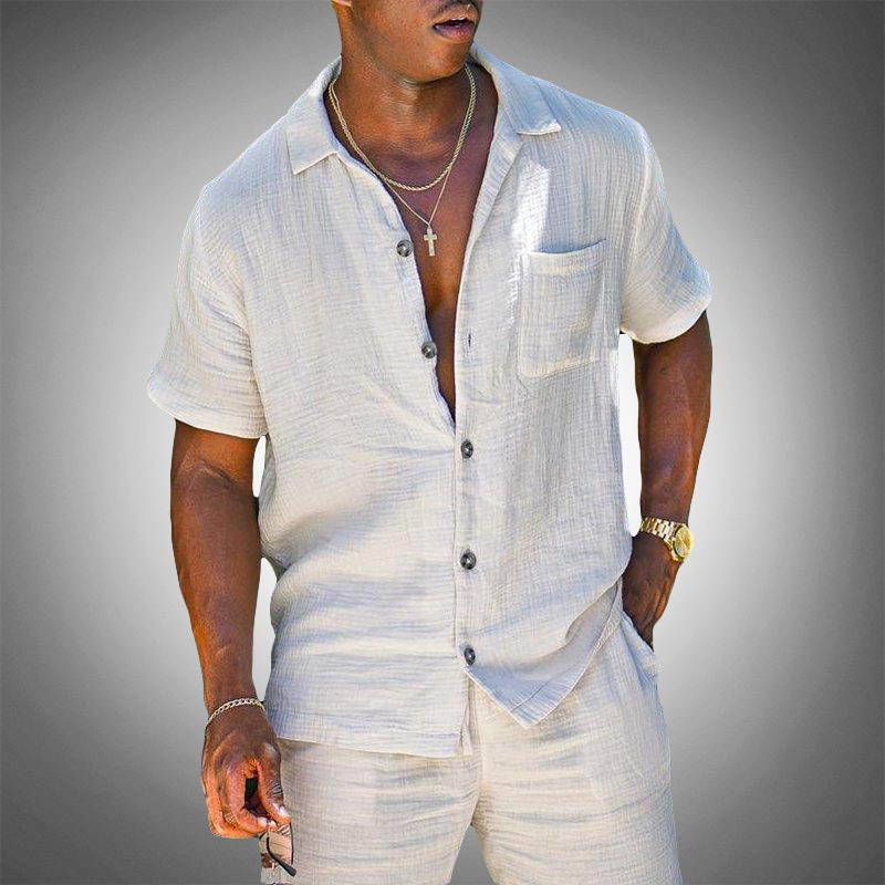 Stylish Linen Shirt and Shorts Set for Men