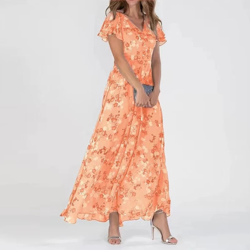 Vestido Maxi Floral Elegante para Mujeres