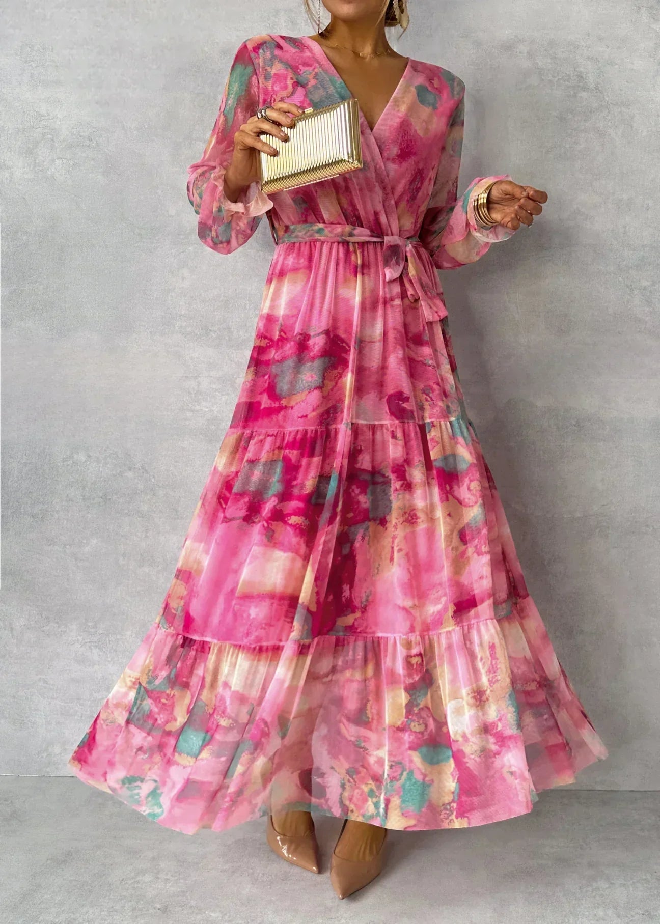 Elegant Pink Maxi Dress for Women